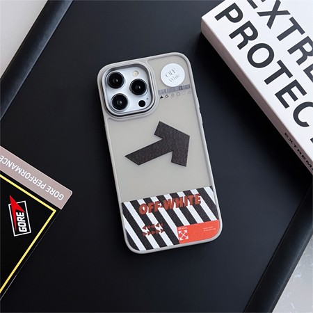 Off White ロゴ半透明シリコン iPhone 16 ケース