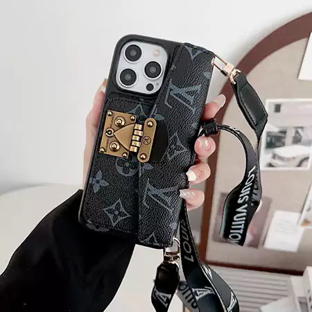 iPhone 13 Pro / 13 Pro Max / 12 Pro / 12 Pro Max 対応 LV風 レザー ショルダーケース