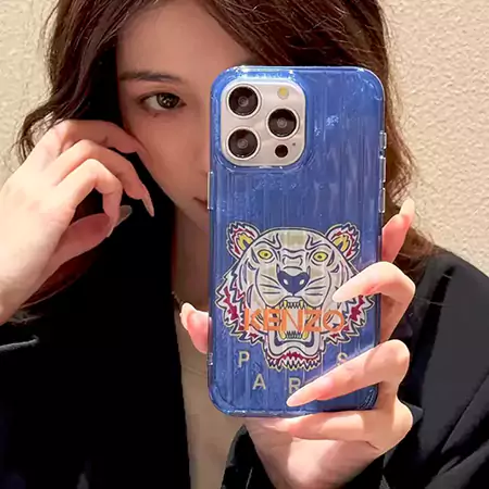 クールなラゲッジ柄KENZOブランドiPhone 16ケース