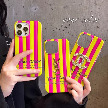 ピンクとイエローのストライプ柄 iPhone 17/17 Pro ケース