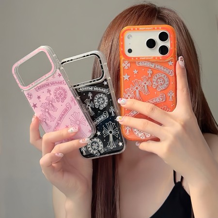 おしゃれクロムハーツ風 iphone17 ケース ブランドCHスマホケース カップル新作
