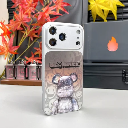 ベアブリック風 iphone17 ケース ブランドbearbrickスマホケース 可愛い カップル キラキラ