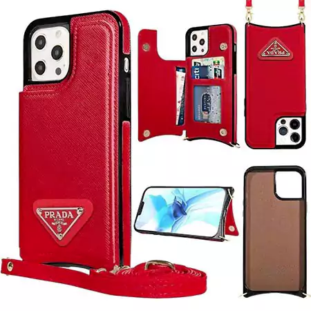 iphone16 ケース プラダ風 手帳型カード収納 流行り 大人