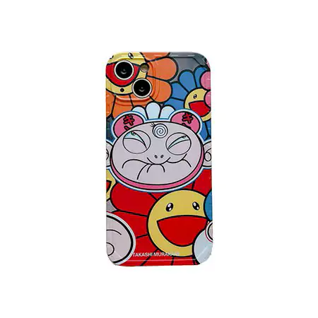 カイカイキキ風ストリート芸能人覗き見防止iphone18ケースブランドMurakamiSunflowerスマホケース