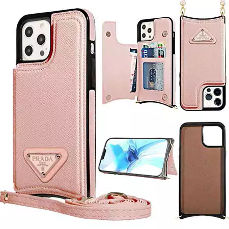 iphone16 ケース プラダ風 手帳型カード収納 流行り 大人