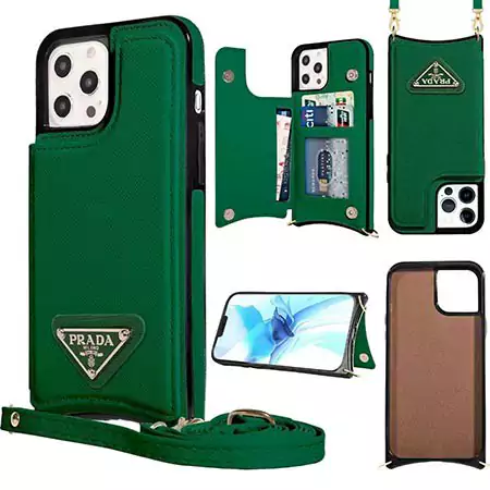 iphone16 ケース プラダ風 手帳型カード収納 流行り 大人