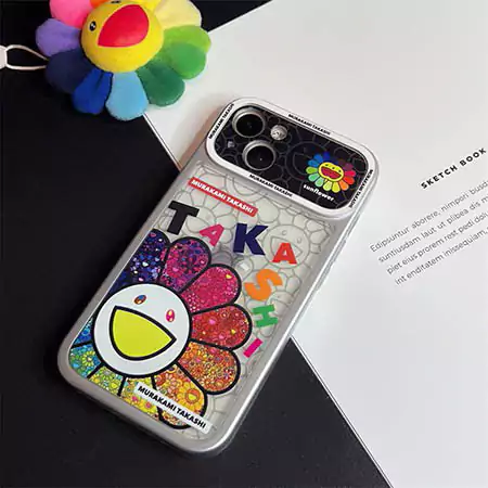 カイカイキキ風ストリート芸能人覗き見防止iphone18ケースブランドMurakamiSunflowerスマホケース