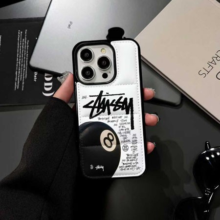 ステューシー風ストリート芸能人覗き見防止iphone17ケースブランドstussyスマホケース