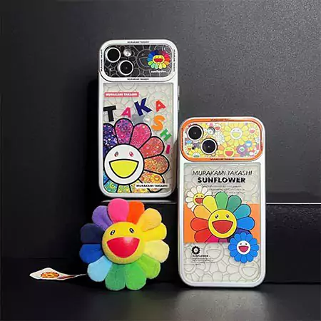 カイカイキキ風ストリート芸能人覗き見防止iphone18ケースブランドMurakamiSunflowerスマホケース