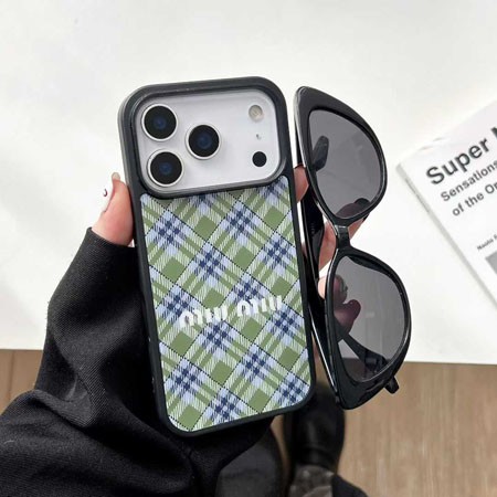 ミュウミュウ風ストリート芸能人覗き見防止iphone17ケースブランドmiumiuスマホケース