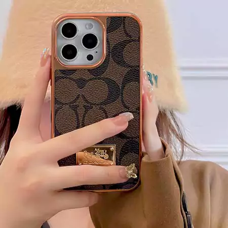 iphone15 携帯ケース コーチ ハイブランド スマホケース おしゃれ 芸能人 耐衝撃