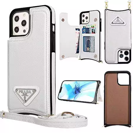 iphone16 ケース プラダ風 手帳型カード収納 流行り 大人