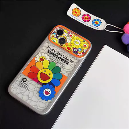 カイカイキキ風ストリート芸能人覗き見防止iphone18ケースブランドMurakamiSunflowerスマホケース