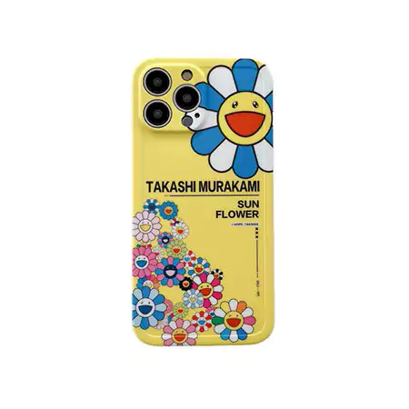 MurakamiSunflower風ストリート芸能人覗き見防止iphone18ケースブランドスマホケース