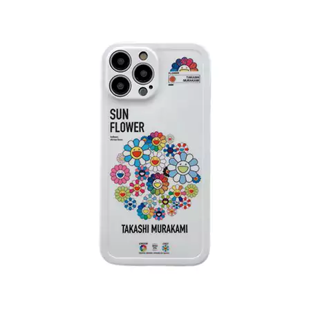 MurakamiSunflower風ストリート芸能人覗き見防止iphone18ケースブランドスマホケース