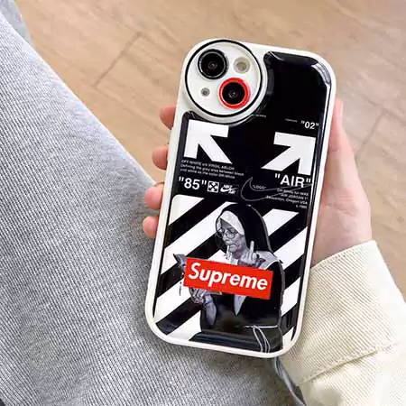 iphone18 ケース オフホワイト ハイブランド 保護ケース おしゃれ 芸能人 耐衝撃