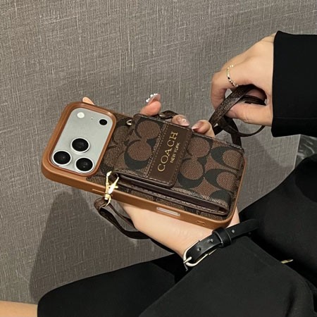 iphone18 ケース Coach風 おしゃれ 流行り