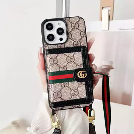 iphone16 ケース グッチ風 カード入れ ショルダー 流行り 芸能人