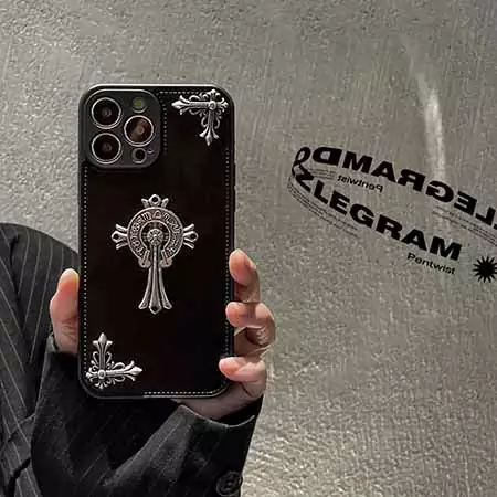 iphone13 ケース Chrome Heart 風 かっこいい メンズ