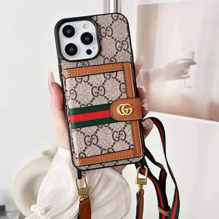 iphone16 ケース グッチ風 カード入れ ショルダー 流行り 芸能人