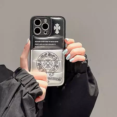 iphone17 ケース クロムハーツ風 ダウンジャケット かっこいい メンズ