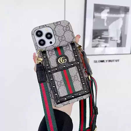 iphone17 ケース グッチ風 カード入れ ショルダー おしゃれ レディース