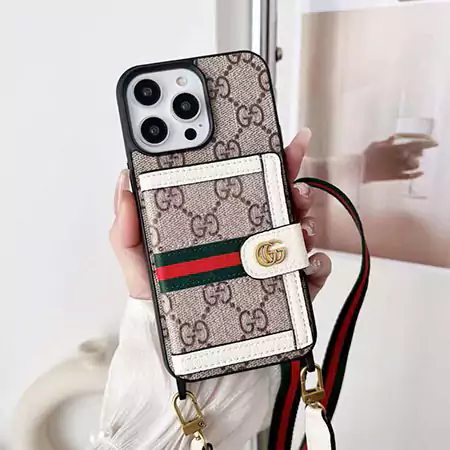 iphone16 ケース グッチ風 カード入れ ショルダー 流行り 芸能人