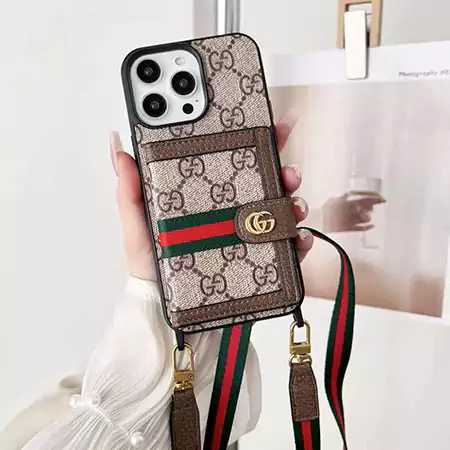 iphone16 ケース グッチ風 カード入れ ショルダー 流行り 芸能人