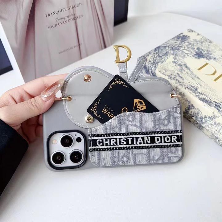 DIORサドルクロスリーブカードケース公式サイト同モデルアイフォン 16/16プロ/16promax/16プラス携帯 ケース，ロング ショルダー ストラップ ファブリックiPhone11 ケース