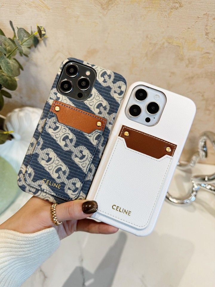 セリーヌ オールドフラワーカードスラントiPhone16ケース