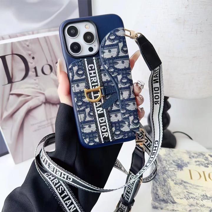 DIORサドルクロスリーブカードケース公式サイト同モデルアイフォン 16/16プロ/16promax/16プラス携帯 ケース，ロング ショルダー ストラップ ファブリックiPhone11 ケース