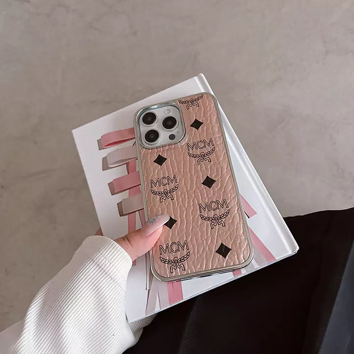 エレクトロプレーテッドシルバー MCMレザーiPhone16ケース