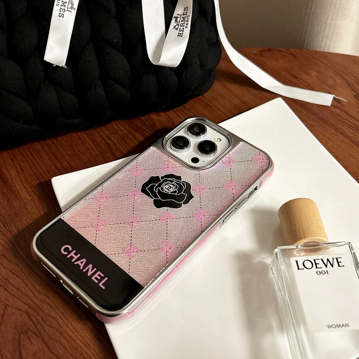ピンク CAHNEL iPhone 16 Pro/16 保護ケース レザー調