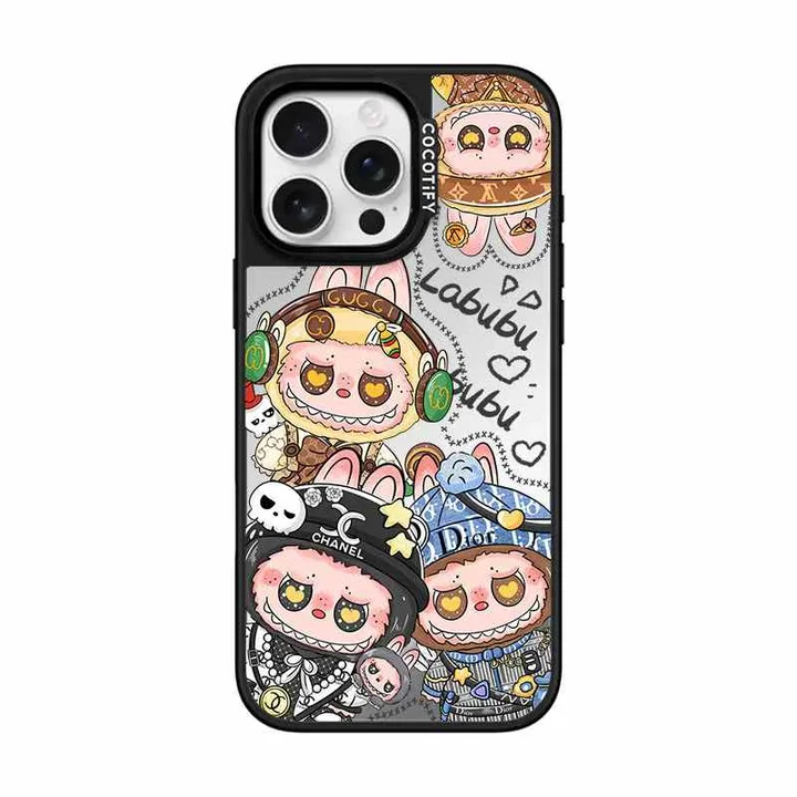 DIOR/CHANEL/LV/GUCCI キャラクターミラースマホケース
