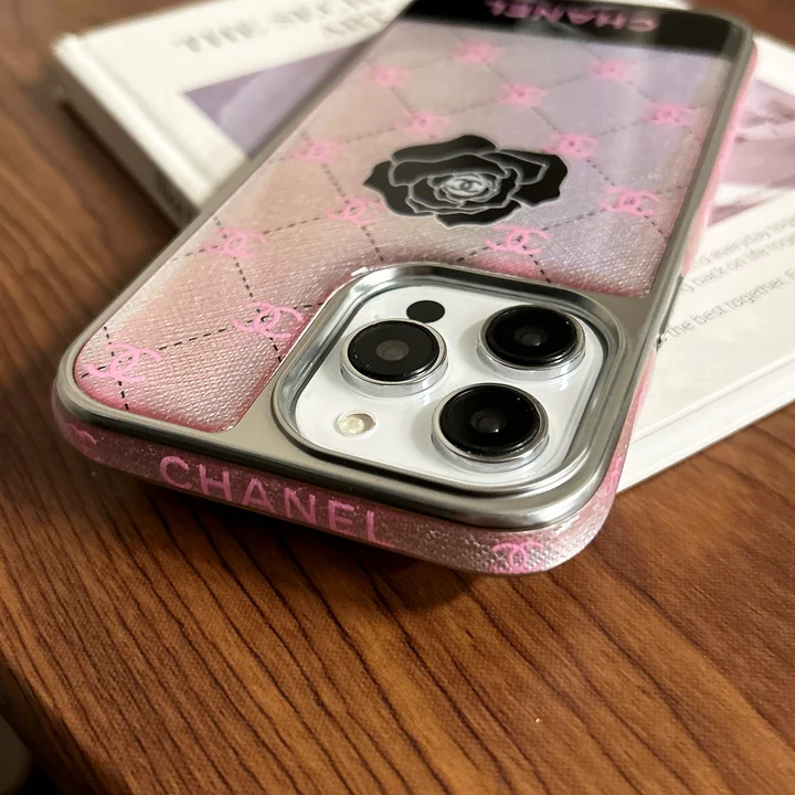 ピンク CAHNEL iPhone 16 Pro/16 保護ケース レザー調