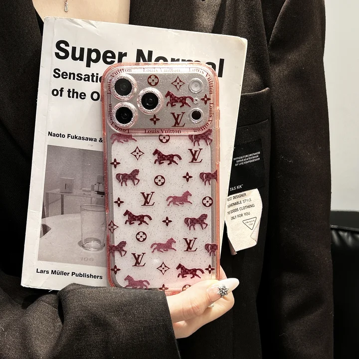 ルイヴィトン風かわいいレディースキラキラiphone17promaxケースブランドLVスマホケース