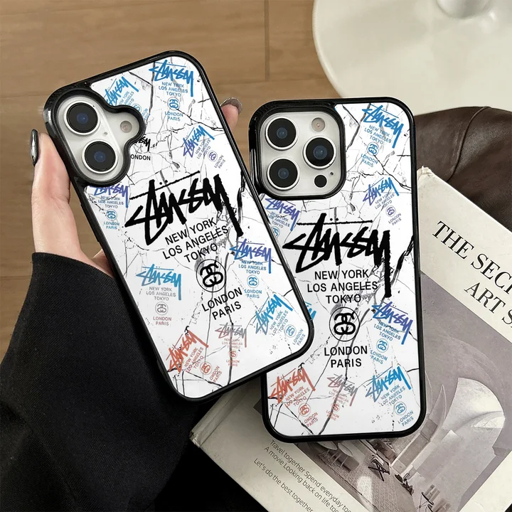 ストリート風 iphone16 ケース ブランドstussyスマホケース シンプル 大人 黄ばみ防止
