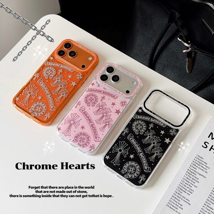 おしゃれクロムハーツ風 iphone17 ケース ブランドCHスマホケース カップル新作