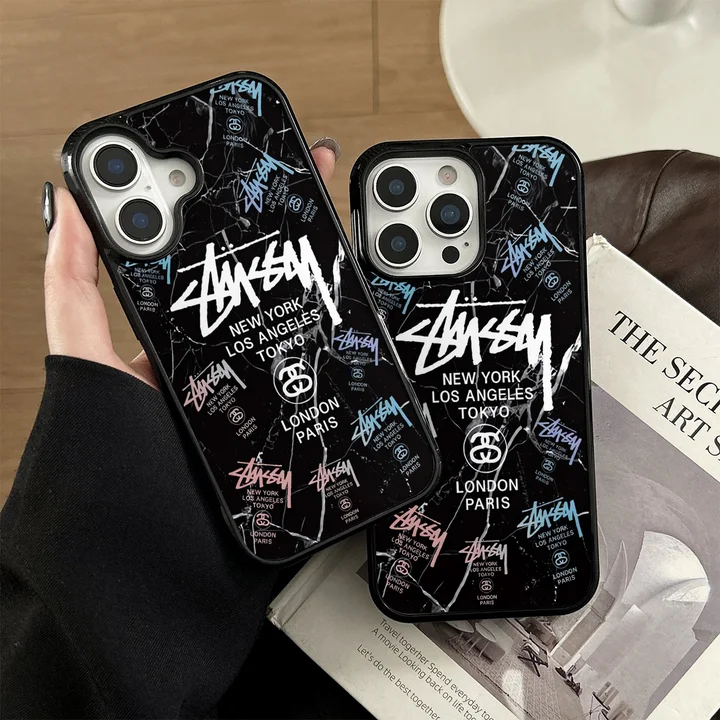 ストリート風 iphone16 ケース ブランドstussyスマホケース シンプル 大人 薄型