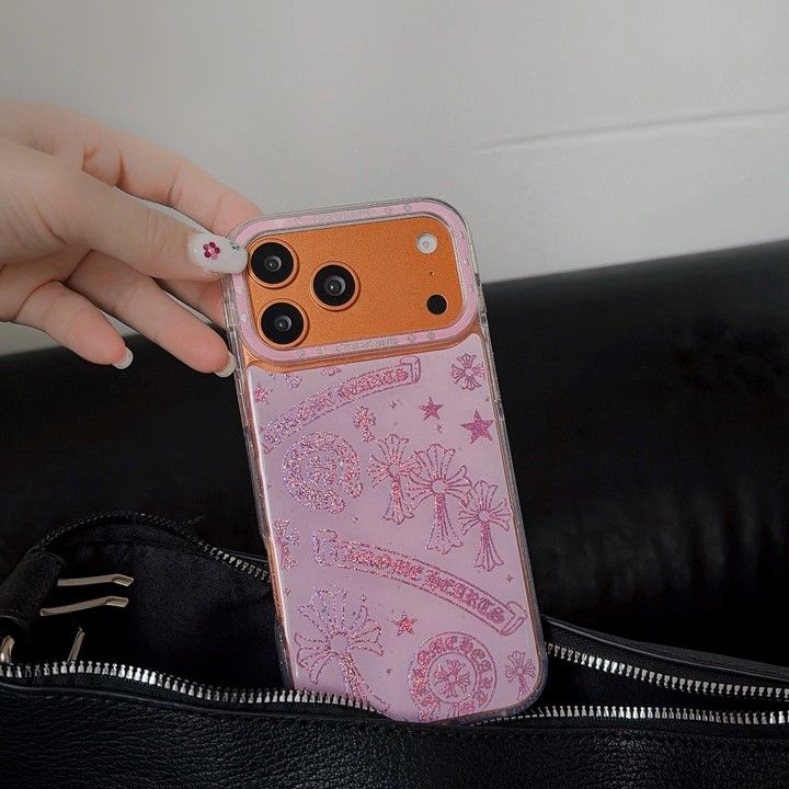 面白いクロムハーツ風 iphone 16pro ケース ブランドCHスマホケース 大人実用的