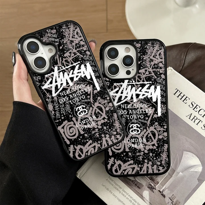 ストリート風 iphone16 ケース ブランドstussyスマホケース アウトドア 大人 黄ばみ防止