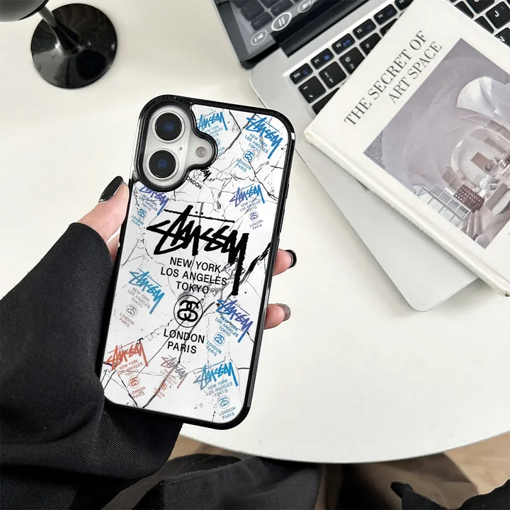 ストリート風 iphone17 pro ケース ブランドstussyスマホケース かわいい レディース 軽量