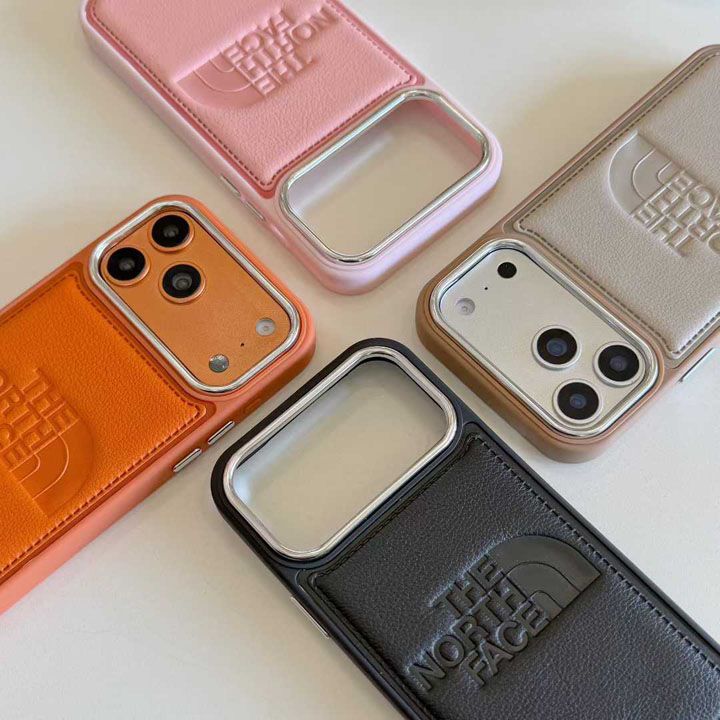 かわいいノースフェイス風 iphone17 pro ケース ブランド THE NORTH FACEスマホケース 大人アンチグレア