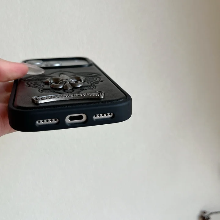 面白いクロムハーツ風 iphone 16pro ケース ブランドCHスマホケース 大人ミニマル