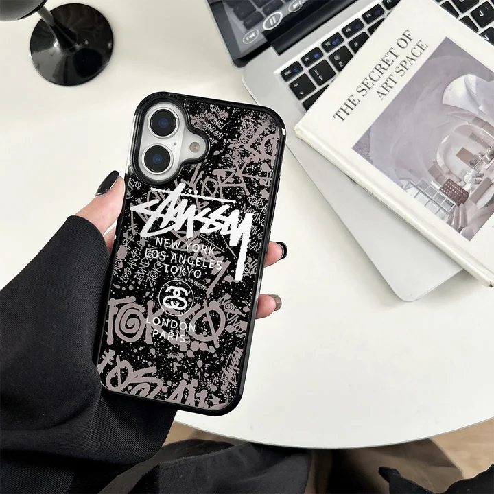 ストリート風 iphone17 pro ケース ブランドstussyスマホケース おしゃれ レディース 耐衝撃