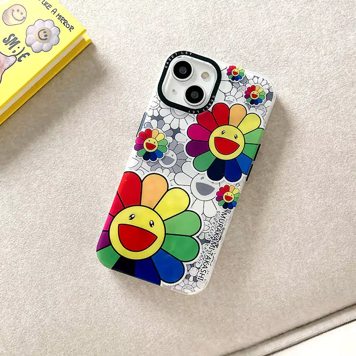 カイカイキキ風面白い高校生傷防止iphone17promaxケースブランドMurakamiSunflowerスマホケース