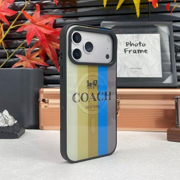 かわいいレディースキラキラコーチ風iphone17proケースブランドCOACHスマホケース