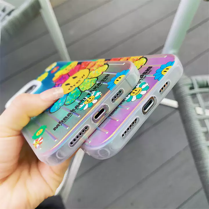 カイカイキキ風おしゃれ芸能人衝撃吸収iphone15ケースブランドMurakamiSunflowerスマホケース