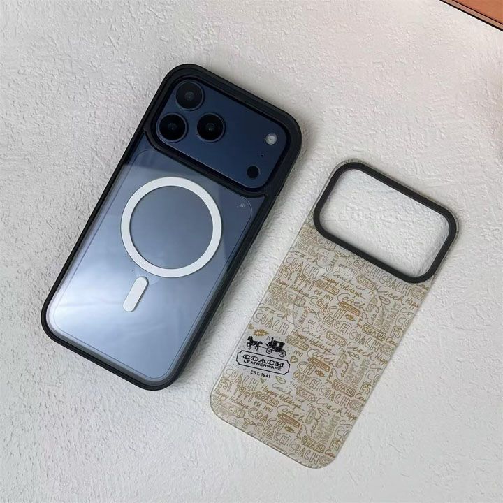 コーチ風かっこいいメンズ薄型iphone17promaxケースブランドCOACHスマホケース