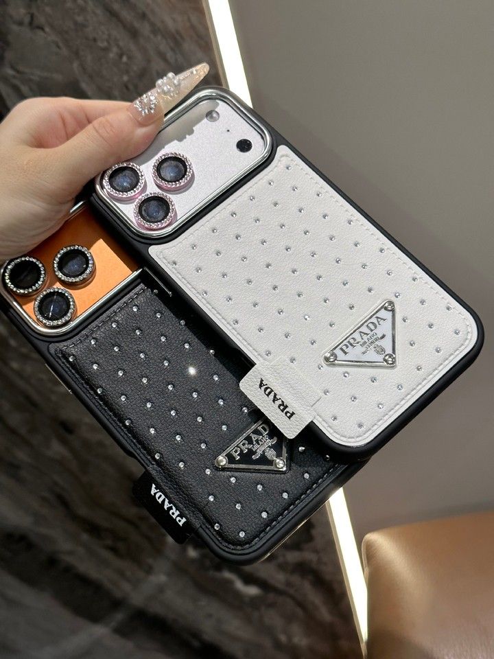 かわいいレディースキラキラプラダ風iphone18proケースブランドPRADAスマホケース